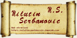 Milutin Šerbanović vizit kartica